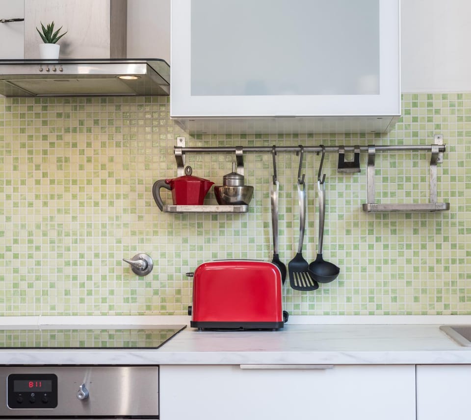 Kitchen or kitchenette, stove, kitchen