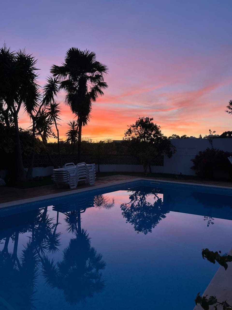 Swimming pool, Sunset