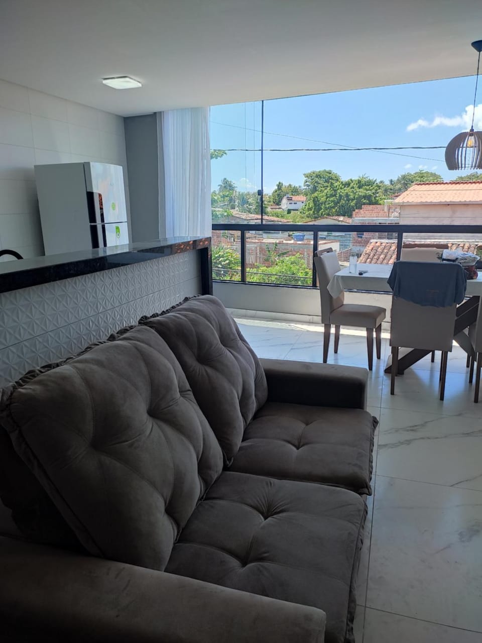 View (from property/room), Balcony/Terrace, Kitchen or kitchenette, Living room, Seating area, Dining area