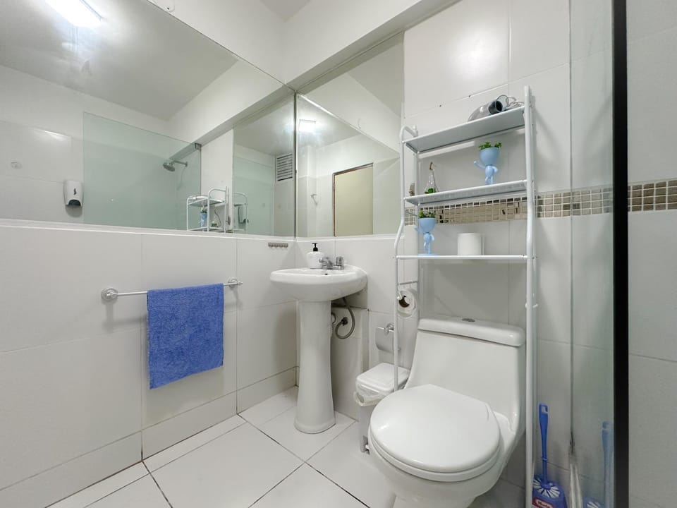 Bathroom, bidet, towels