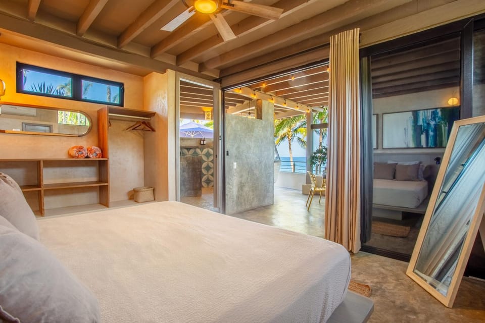 Bed, Bird's eye view, View (from property/room), Photo of the whole room, Bedroom, Garden view, Sea view