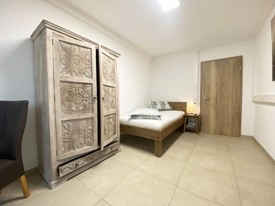 Bed, Photo of the whole room, Bedroom, towels, wardrobe