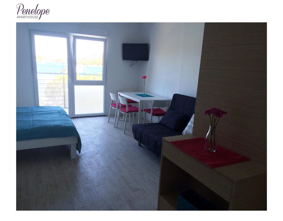 Seating area, Bedroom, Sea view