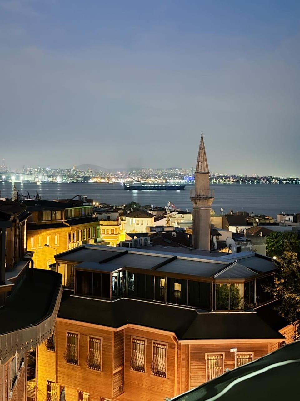 Night, City view, Sea view