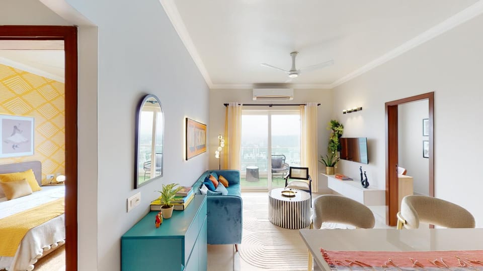 Bed, Living room, Seating area, Bedroom