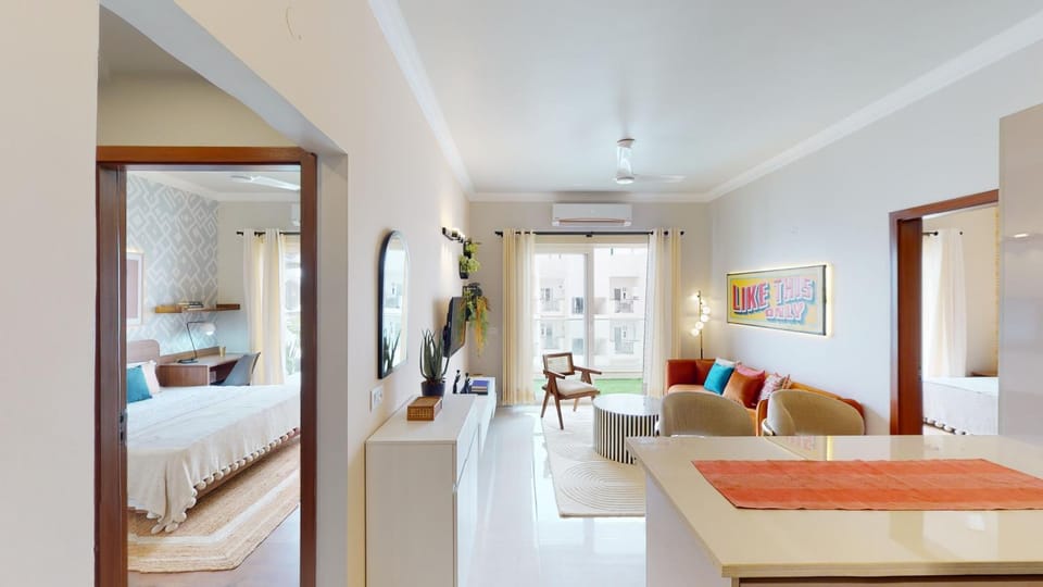 Bed, Living room, Seating area, Bedroom