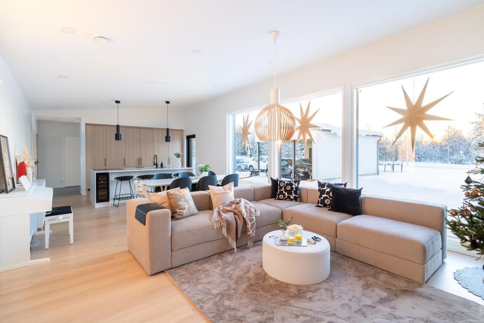 Living room, kitchen