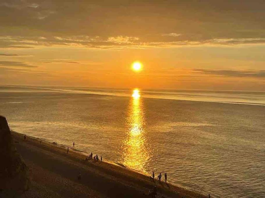 Natural landscape, Beach, Sea view, Sunset