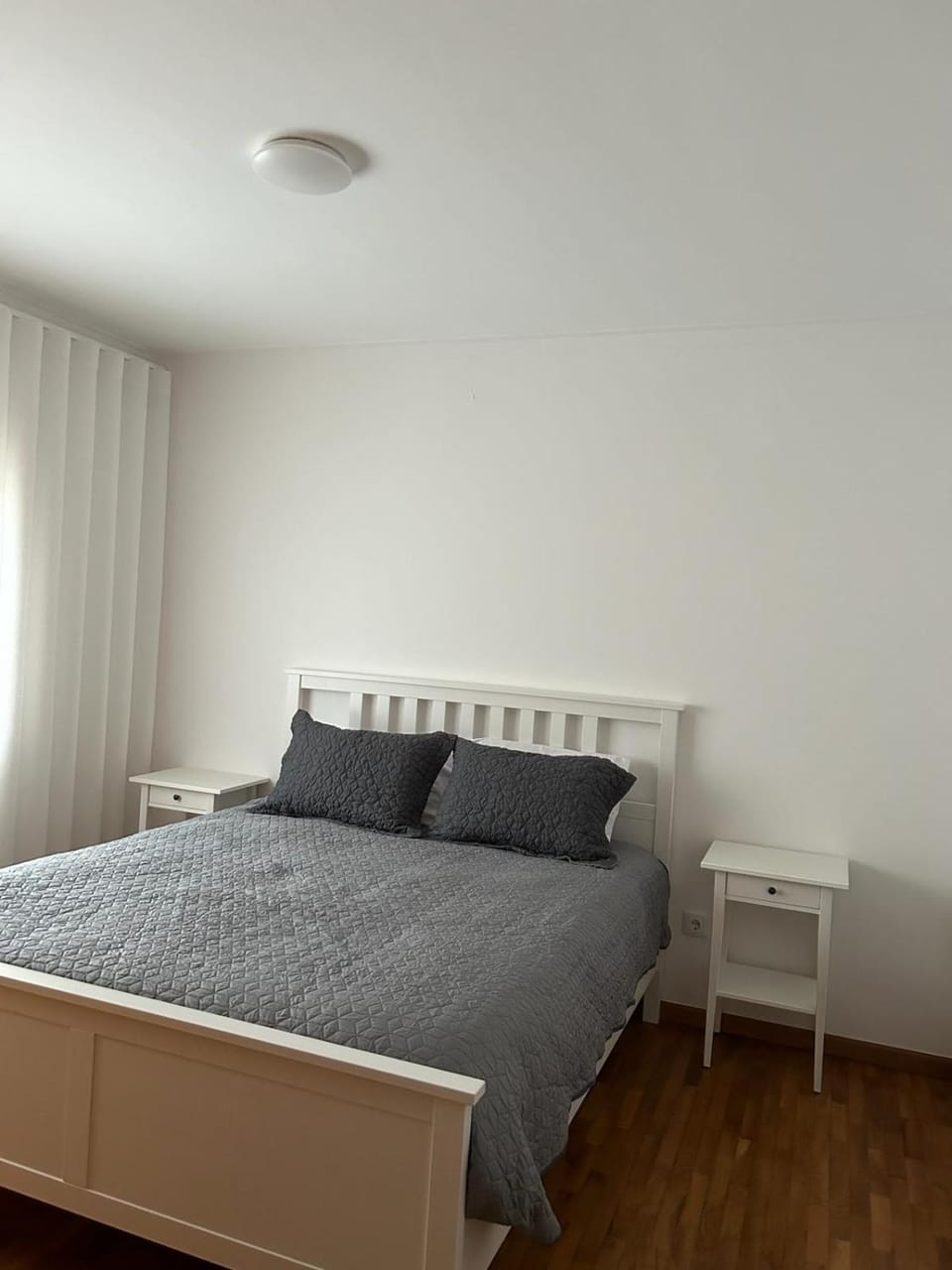 Bed, wardrobe