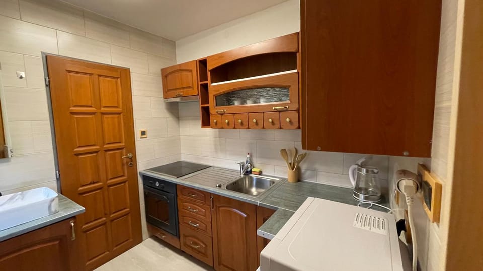 Kitchen or kitchenette, minibar, oven, stove