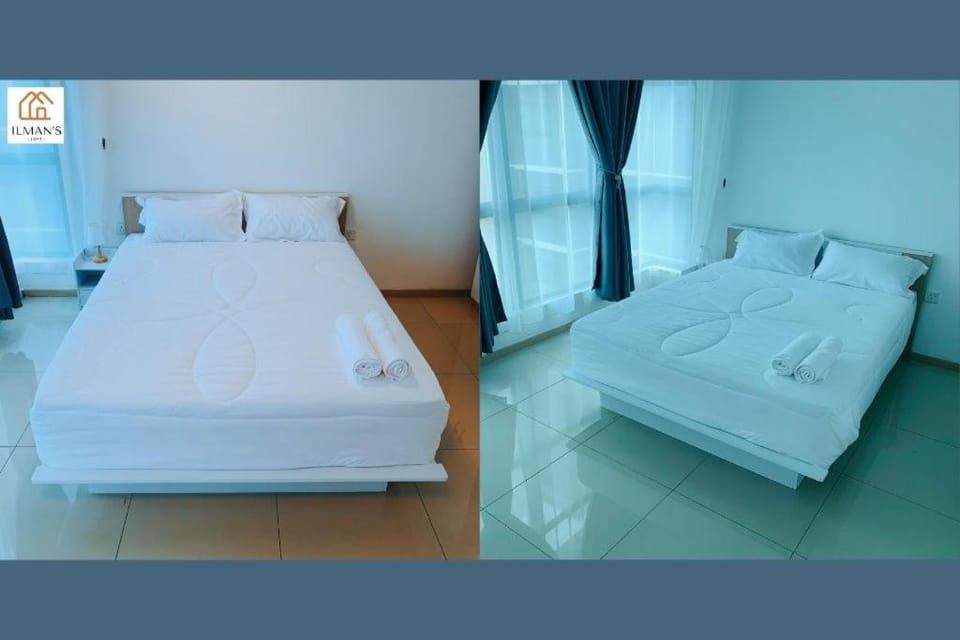 Bed, Photo of the whole room, Bedroom, towels