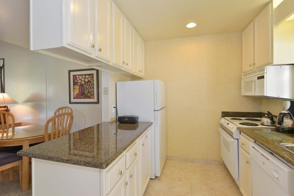 Kitchen or kitchenette, oven, stove, toaster