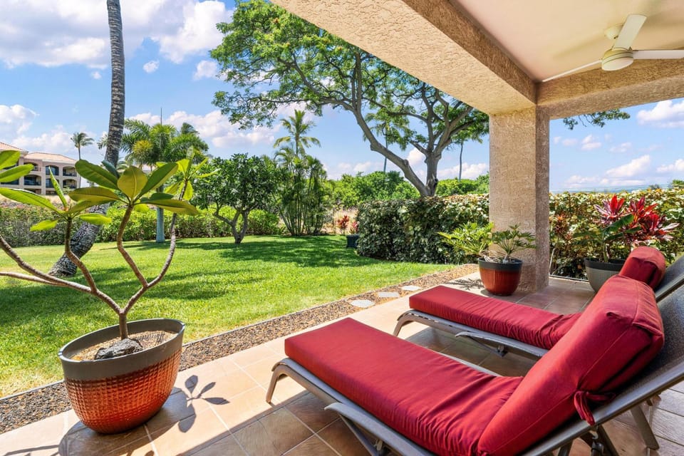 Patio, Spring, Day, Garden, Seating area, Garden view, sunbed