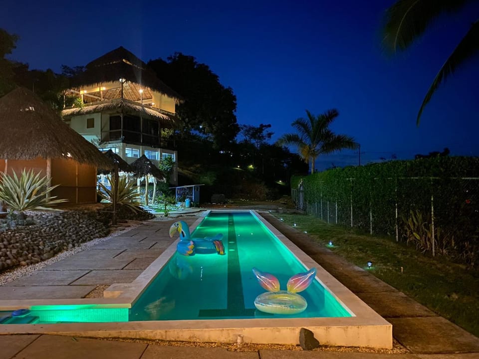 Night, Garden, Garden view, Pool view, Swimming pool