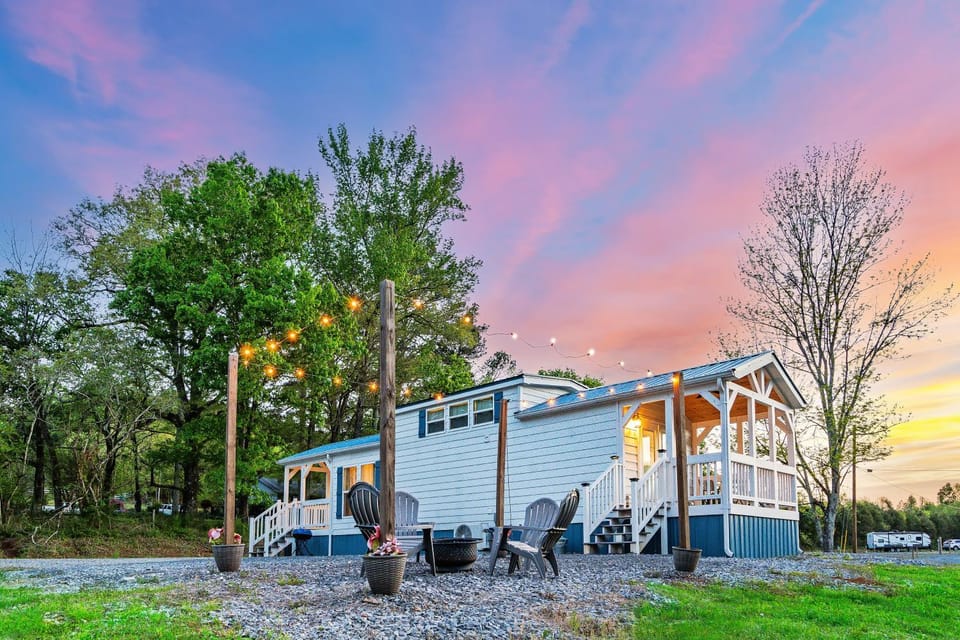 Property building, Garden view, Sunset