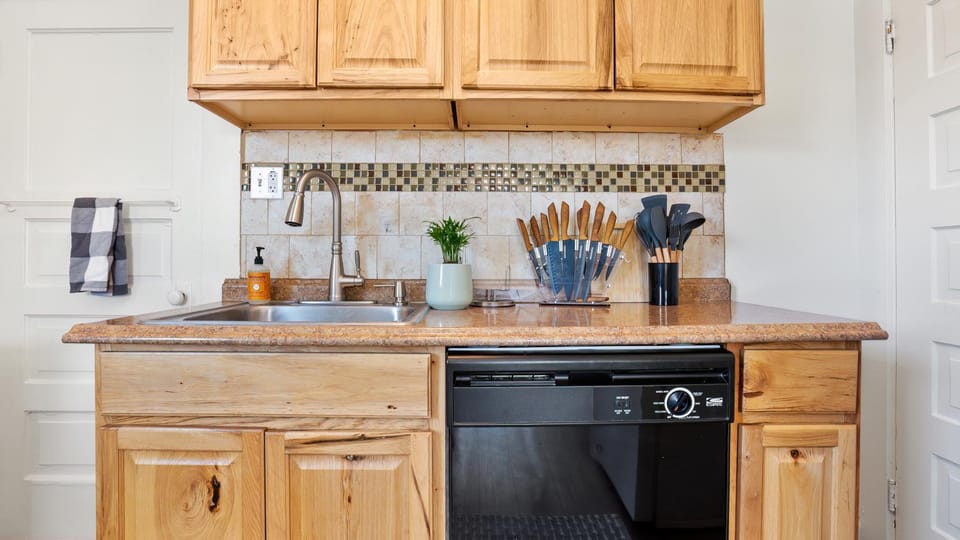 Kitchen or kitchenette, dishwasher