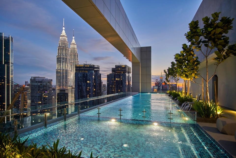 Property building, Night, City view, Pool view, Swimming pool, Swimming pool