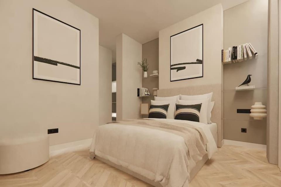 Bed, Photo of the whole room, Bedroom, towels