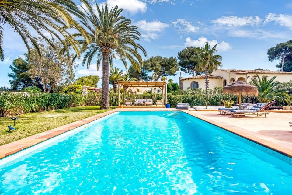 Property building, Living room, Swimming pool