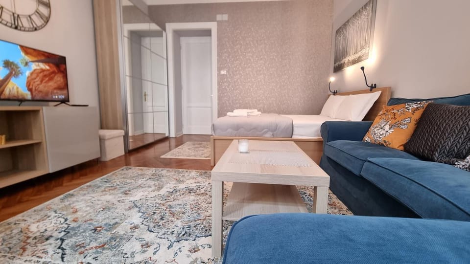 Bed, TV and multimedia, Living room, wardrobe