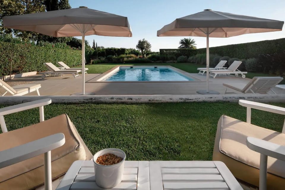 Property building, Living room, Swimming pool