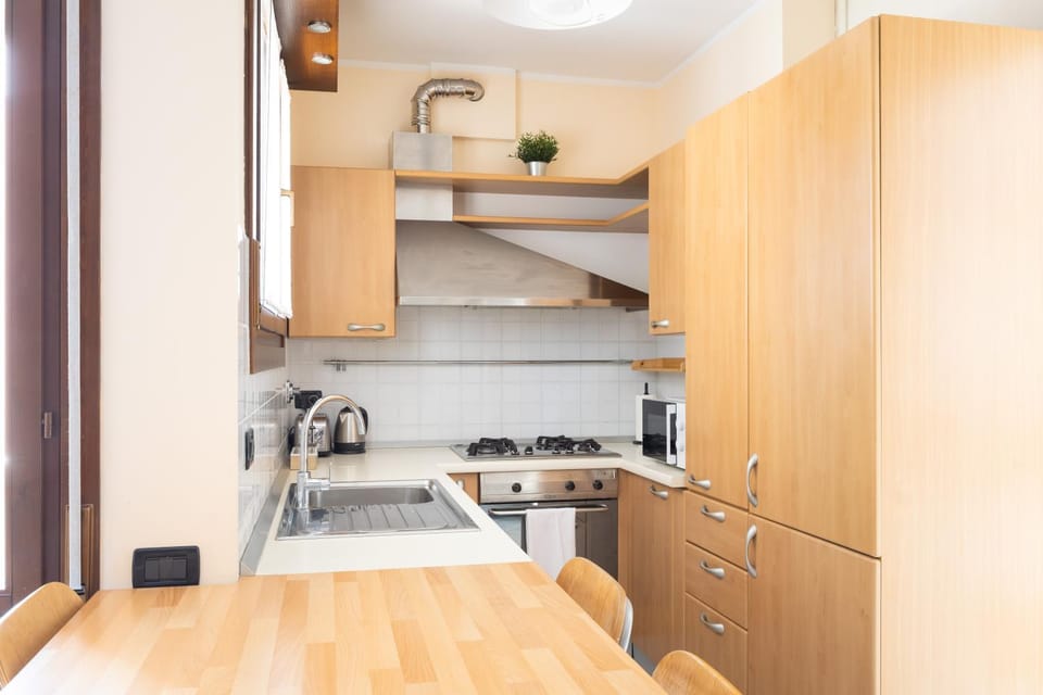 Kitchen or kitchenette, microwave