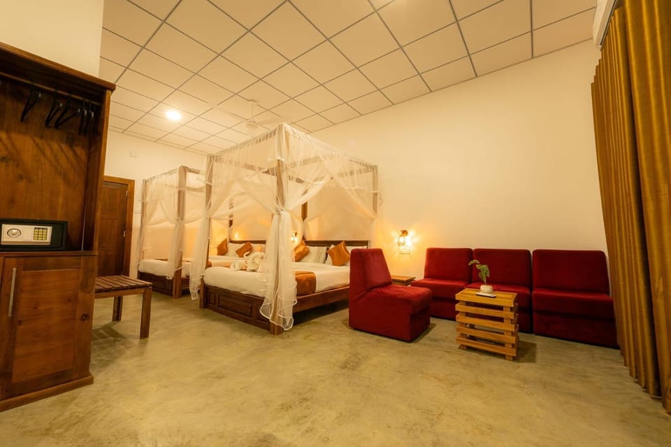 Bed, Living room, Seating area, Bedroom