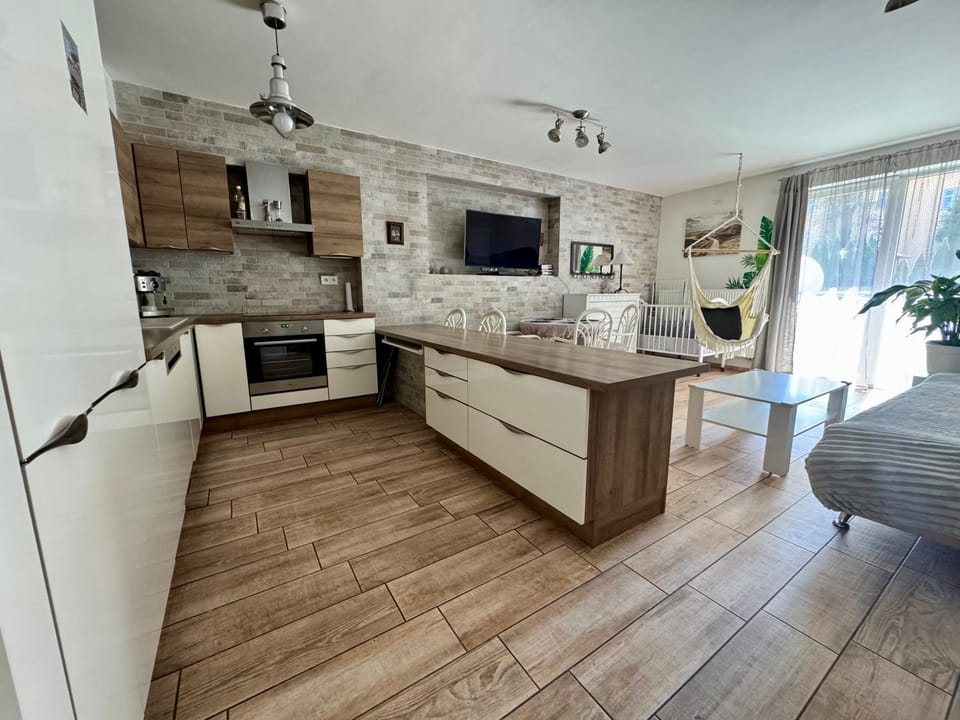 Living room, kitchen