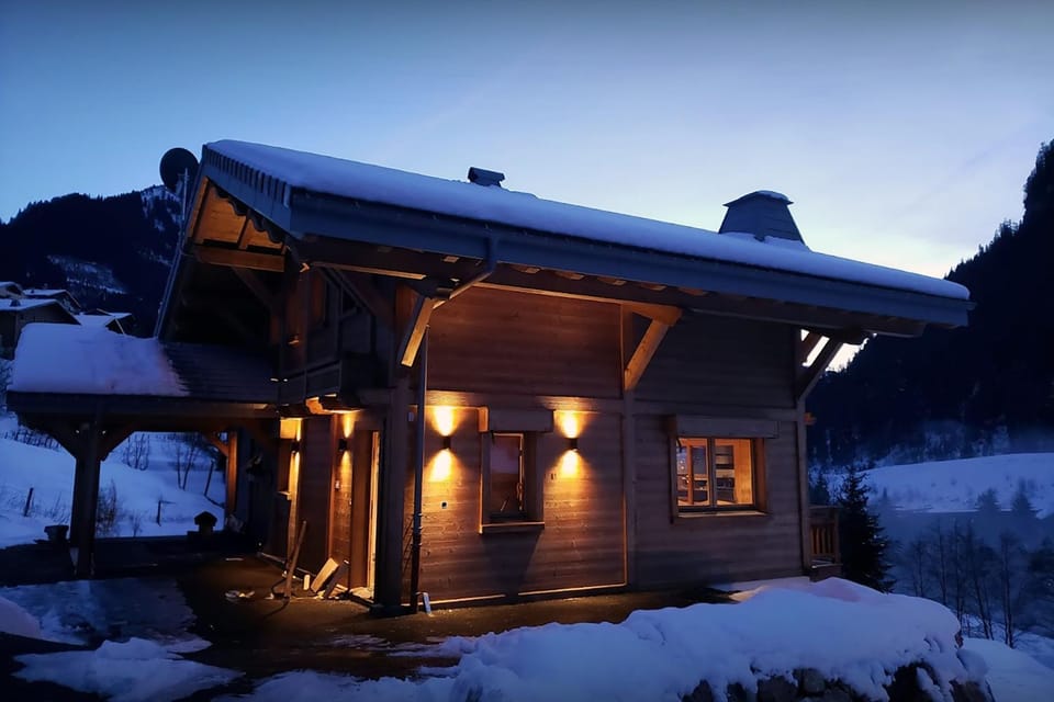 Property building, Night, Natural landscape, Winter