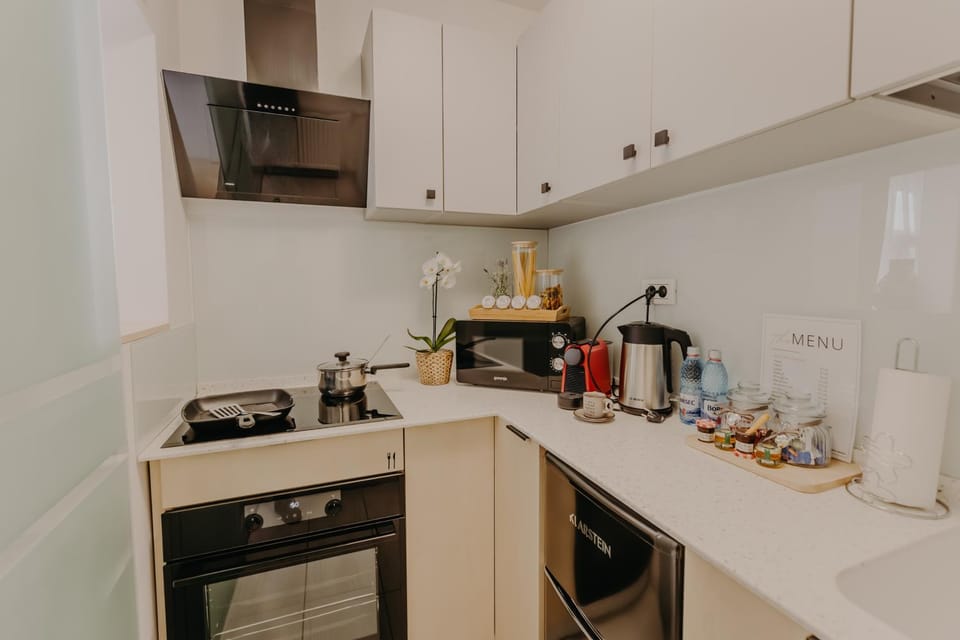 Kitchen or kitchenette, minibar, oven, toaster