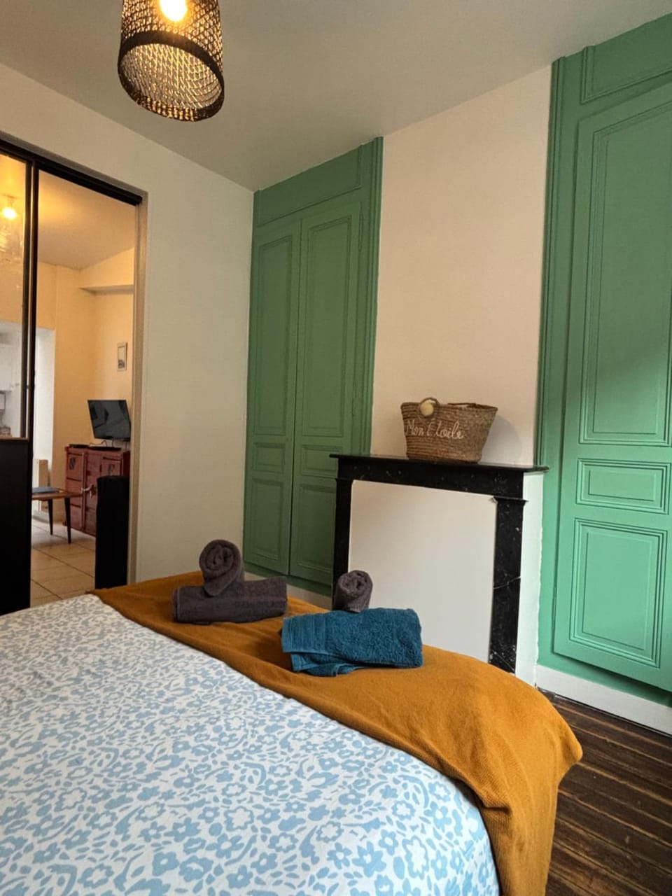Bed, Photo of the whole room, Bedroom, wardrobe