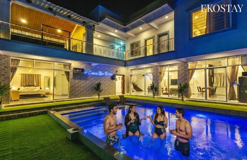 Night, People, Pool view, Swimming pool, group of guests