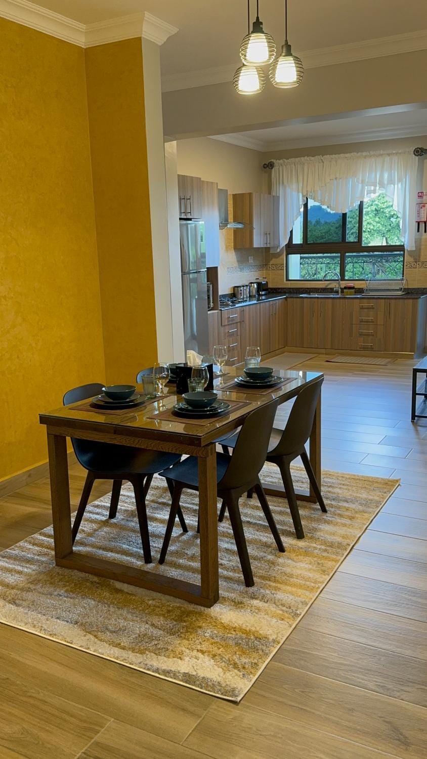 Kitchen or kitchenette, Dining area, stove