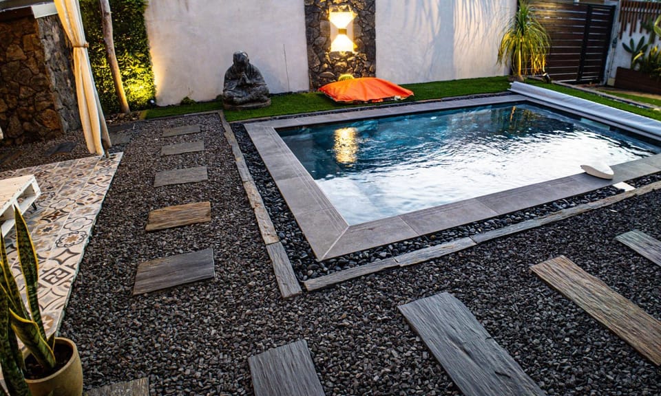 Patio, Day, Natural landscape, Garden view, Pool view, Swimming pool