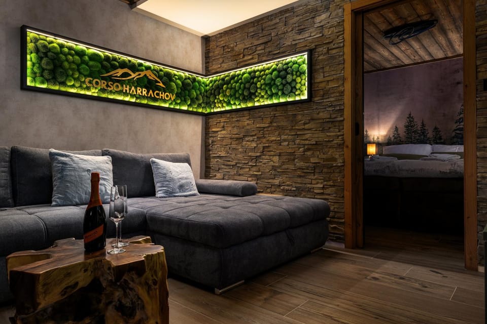 Bed, Living room, Seating area