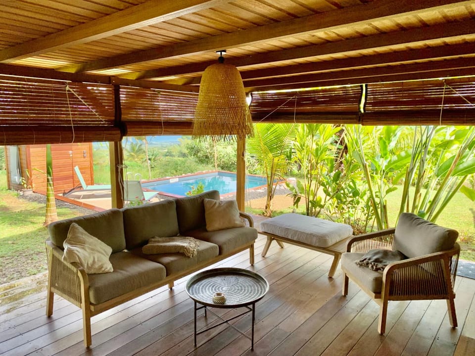Living room, Pool view