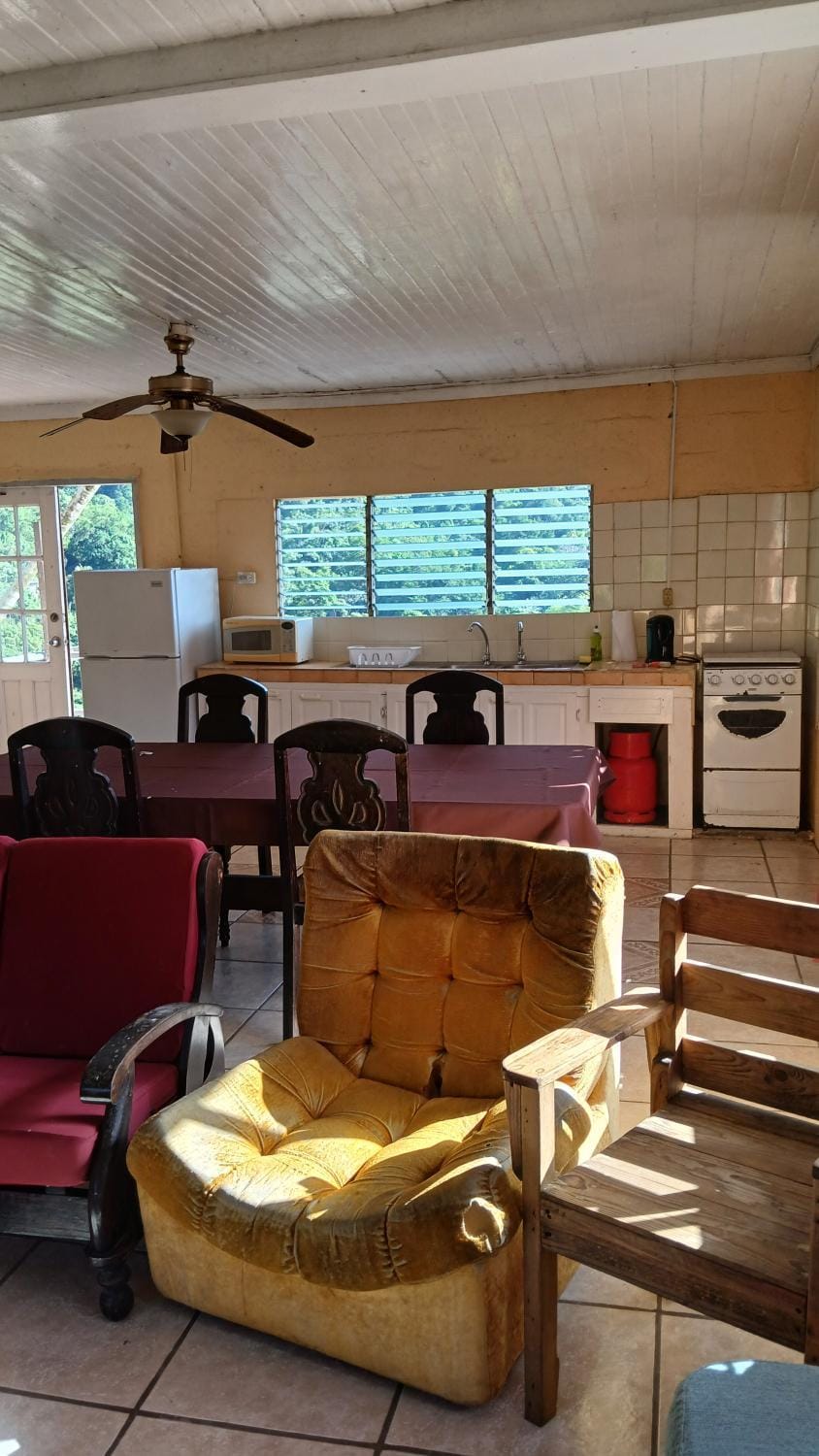 Kitchen or kitchenette, Seating area, stove
