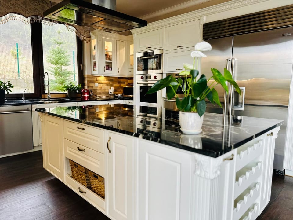 Kitchen or kitchenette, minibar, stove
