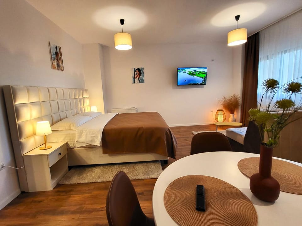 Bed, TV and multimedia, Living room, Photo of the whole room, Seating area, Bedroom