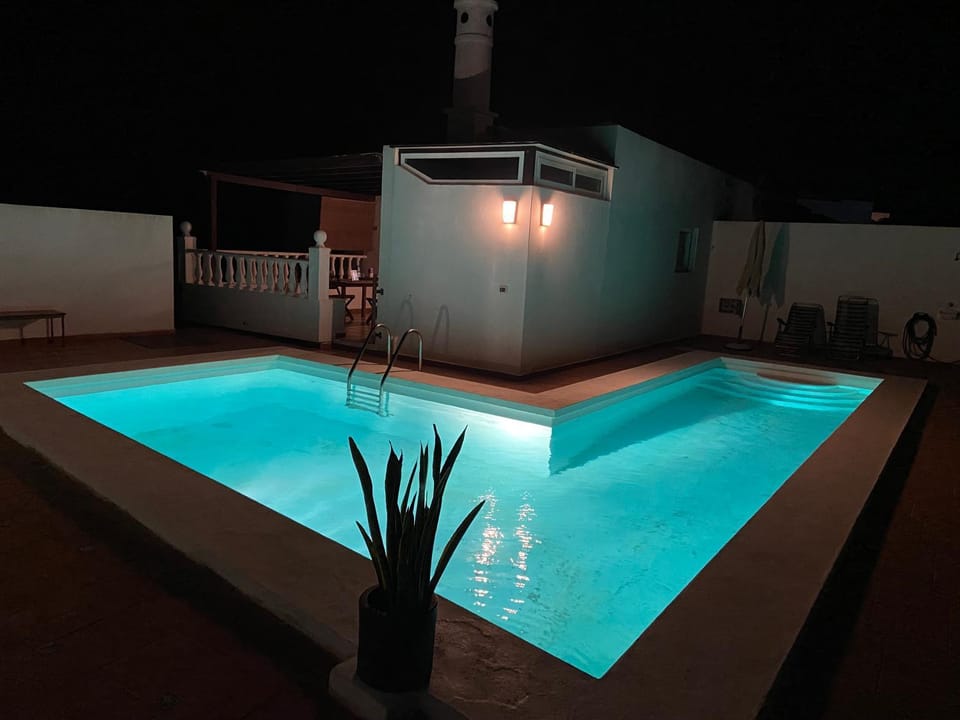 Night, Pool view, Swimming pool, Swimming pool