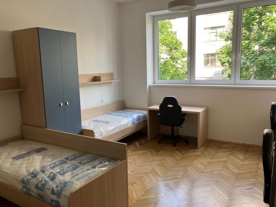 Bed, Seating area, Bedroom, hair dresser, wardrobe