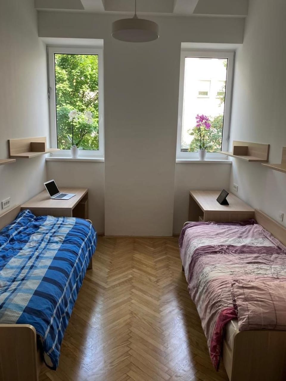 Bed, Seating area, Bedroom