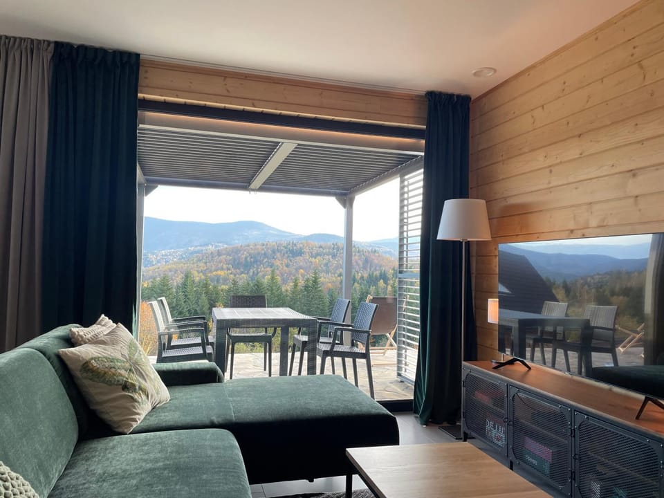 Living room, Seating area, Mountain view