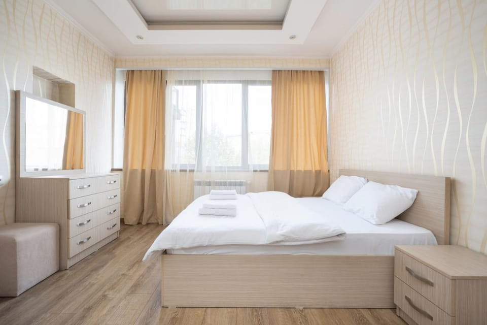 Bed, Photo of the whole room, Bedroom, towels, wardrobe