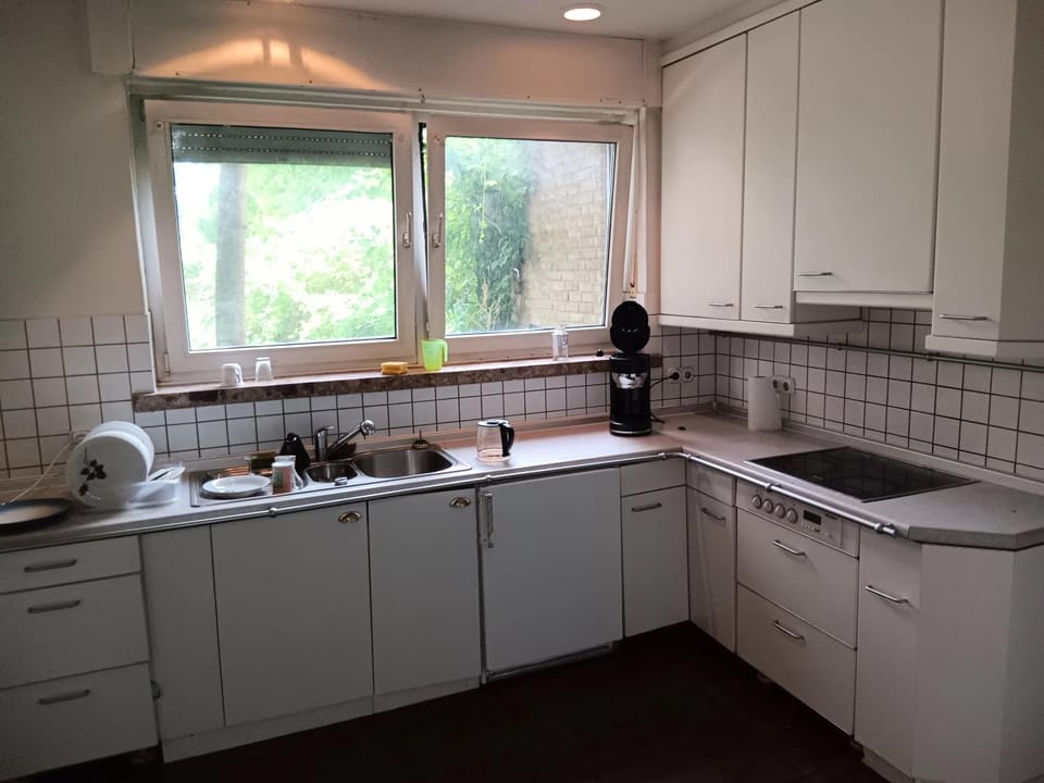 Kitchen or kitchenette, dishwasher, stove