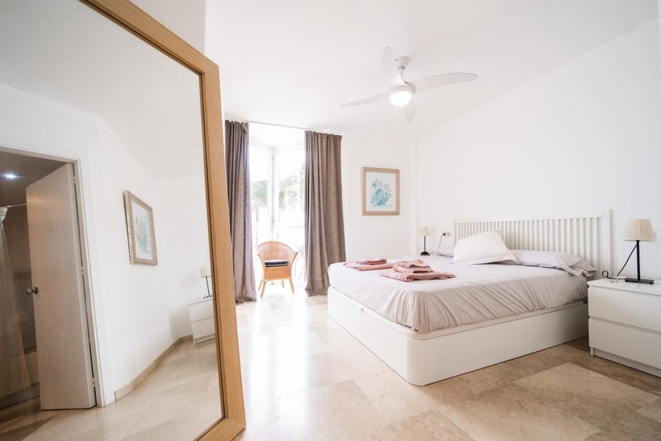 Bed, Bedroom, fireplace, towels, wardrobe