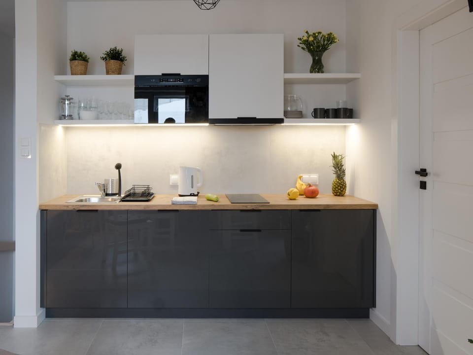 Kitchen or kitchenette, minibar, stove