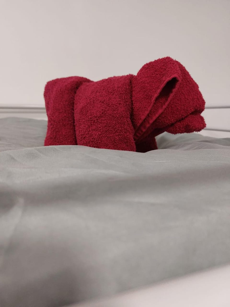 Bed, towels