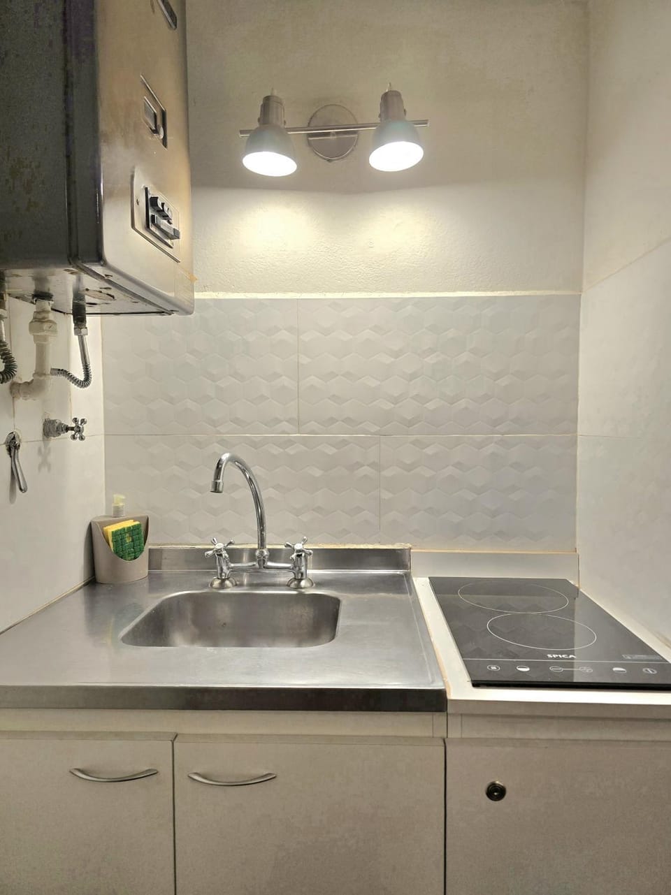 Kitchen or kitchenette, stove, kitchen