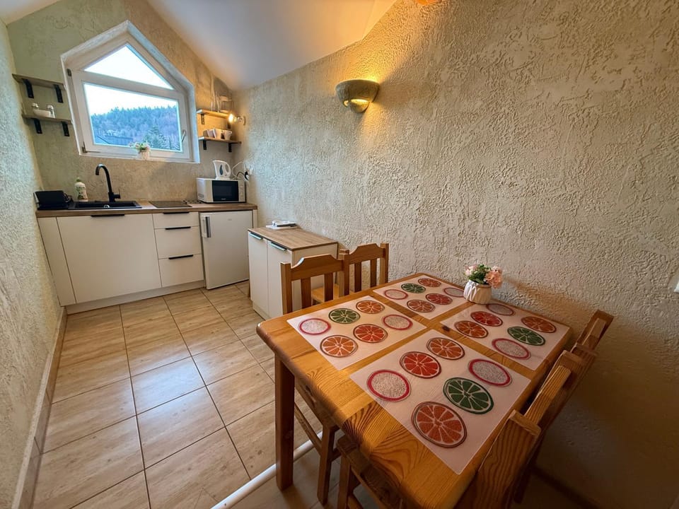 Kitchen or kitchenette, microwave, oven, stove, stove, kitchen